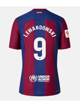 Billige Barcelona Robert Lewandowski #9 Hjemmedrakt 2023-24 Kortermet